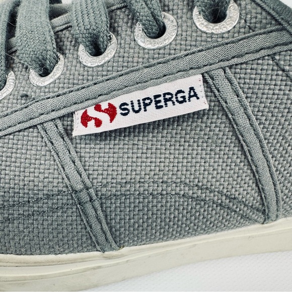 Superga Platform Sneakers Grey Lace Up - size 9 - Picture 15 of 16